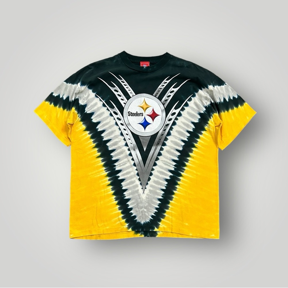 NFL Steelers Tie-Dye Short Sleeve Tee - Yellow and Black
